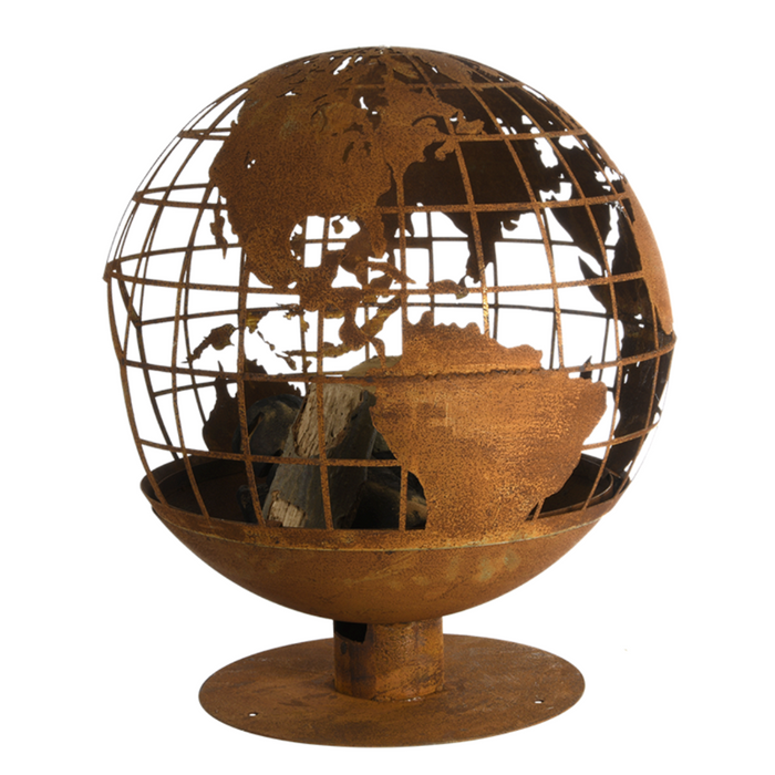 ESSCHERT DESIGN Fire Ball Pre-Rusted Laser Cut - Globe