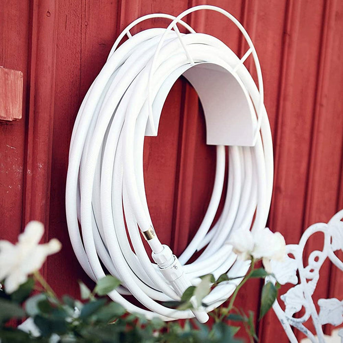 GARDEN GLORY Classic Wall Mount Hose Holder - White Snake