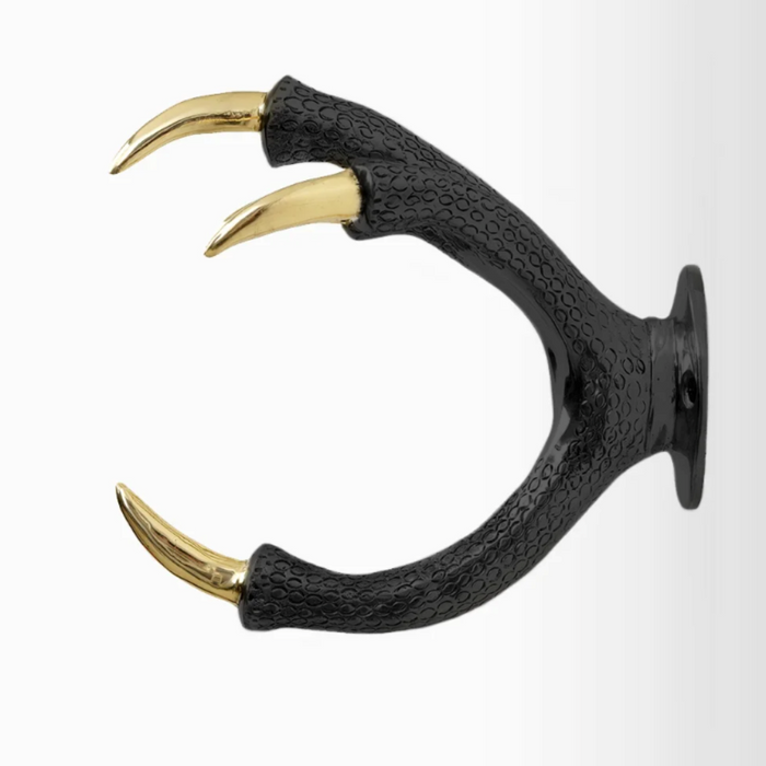 GARDEN GLORY Claw Wall Mount Hose Holder - Black - Brass