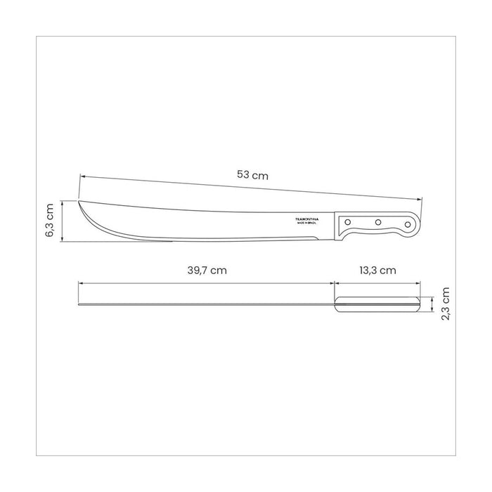 TRAMONTINA Machete with Carbon Steel Blade and Wood Handle - 400mm / 16"
