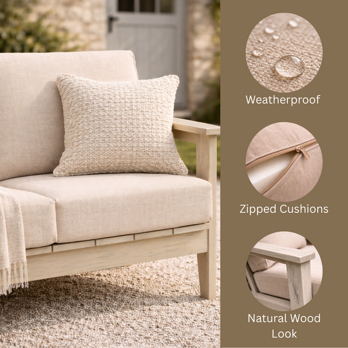 WINAWOOD Skara Wood Effect 2 Seat Sofa - 1460mm