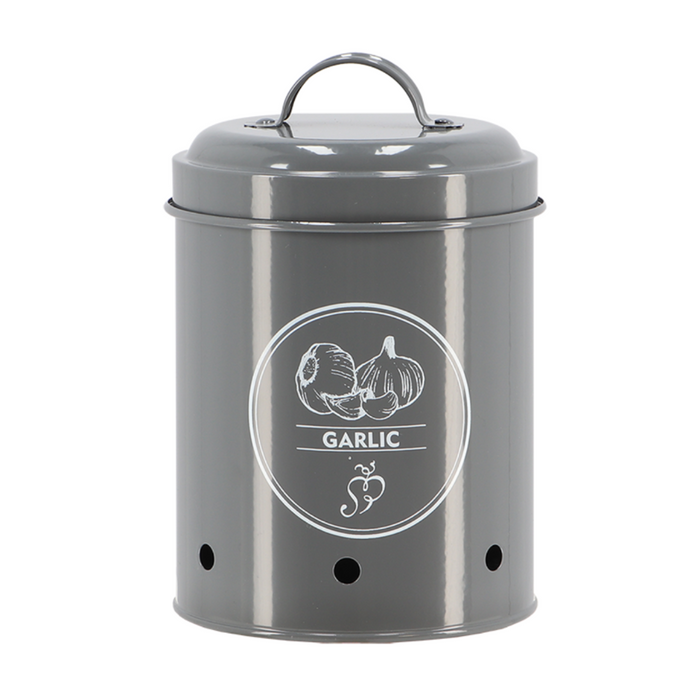 ESSCHERT DESIGN Garlic Storage Tin - Grey