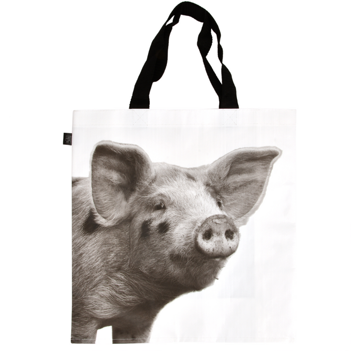 ESSCHERT DESIGN Large Monochrome Shopping Bag - Pig