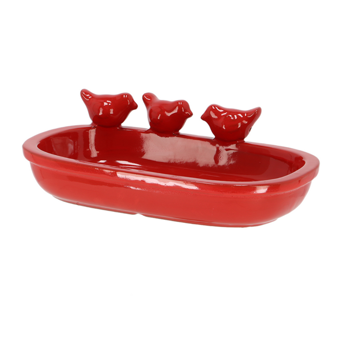 ESSCHERT DESIGN 'Nature Shades' Bird Bath - Red