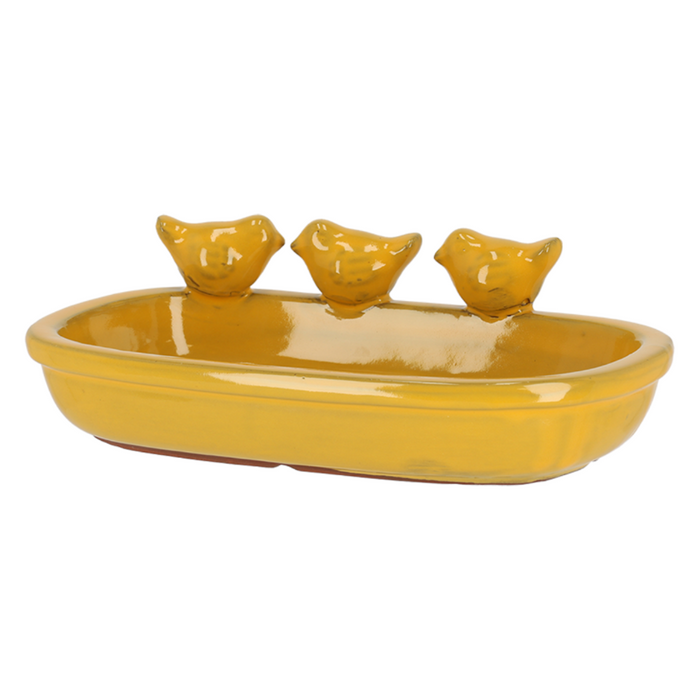 ESSCHERT DESIGN 'Nature Shades' Bird Bath - Ochre