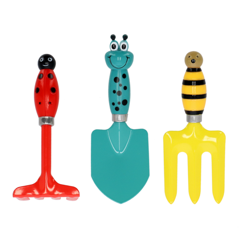 Set De Jardinage Enfant 3 Pièces - Pelles Et Râteau En Métal/Bois - Pour Bac à Sable, Plage, Jardin - Dès 3 Ans - 2
