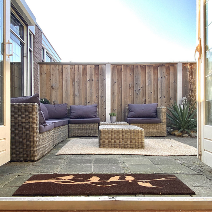 ESSCHERT DESIGN Door Mat Birds On Branch - Set of 2