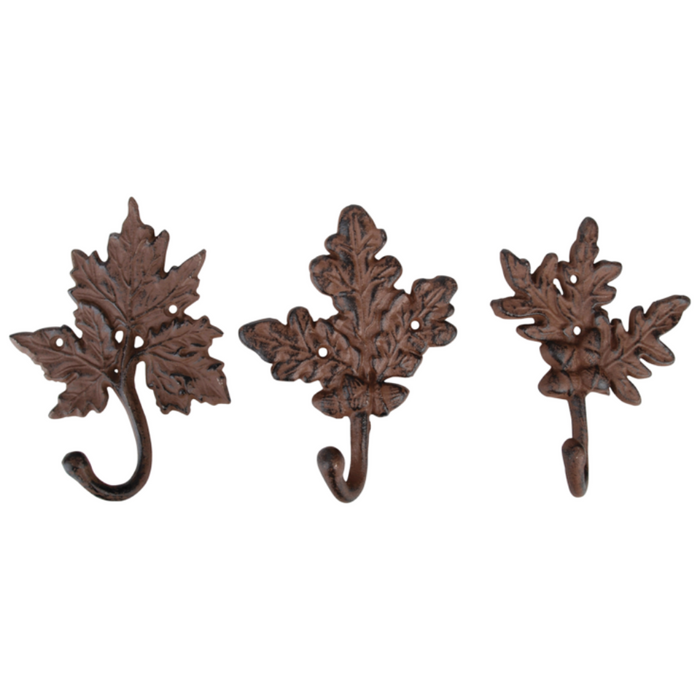 ESSCHERT DESIGN Leaf Wall Hook - Set of 3