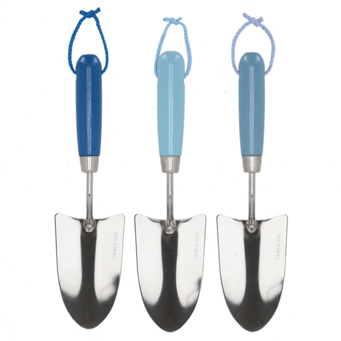 ESSCHERT DESIGN 'Blue Shades' Stainless Steel Hand Trowel - Set of 3