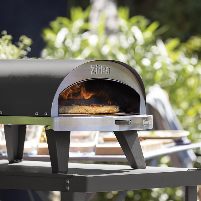 ZiiPa Piana Gas Fired Pizza Oven with Rotating Stone – Charcoal/Charbon