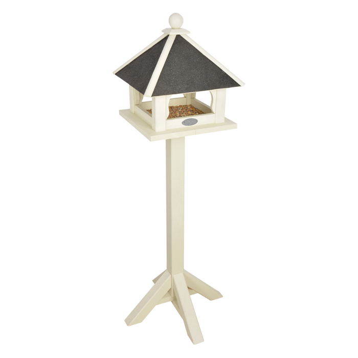 ESSCHERT DESIGN Freestanding Timber Bird Feeder - White