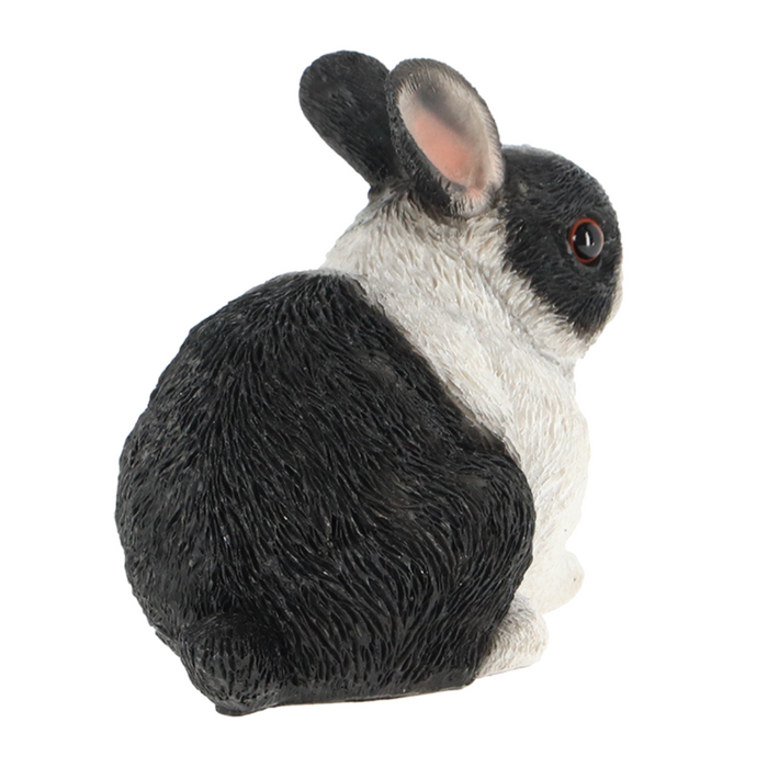 ESSCHERT DESIGN Dwarf Rabbit Statue - Black/White
