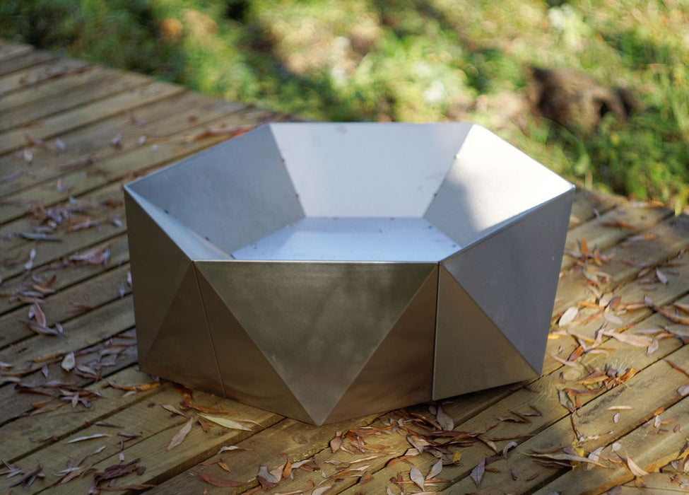 ALFRED RIESS Šešiakampis Stainless Steel Fire Pit